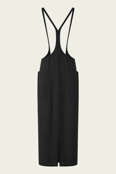 Tibi Summer Acetate Crinkle Overall Skirt In Black
