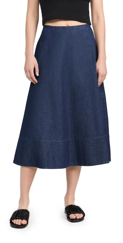 Tibi Summer Denim Circle Skirt Indigo