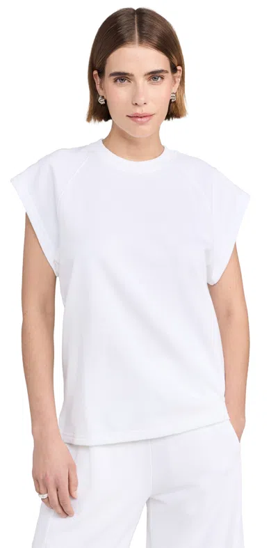 Tibi Summer Sweatshirting Sleeveless Easy Top White