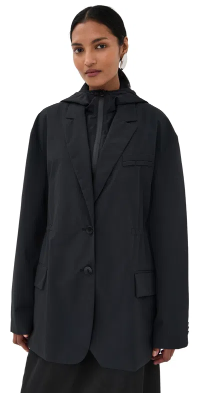 Tibi Tech Suiting Anorak Blazer Black In Blue