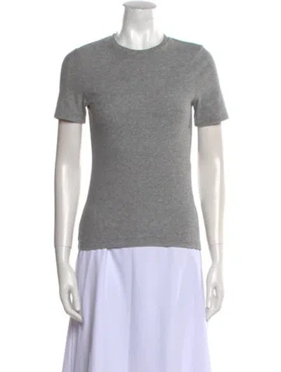 Pre-owned Tibi Terry Cloth Crew Neck T-shirt In Gray