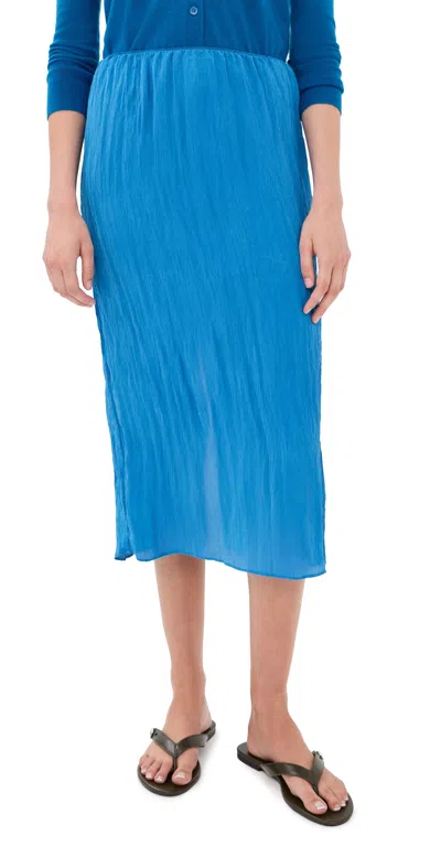 Tibi The Crinkle Slip Skirt Bright Blue