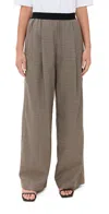 Tibi Thomas Check Marit Pull On Pants Tan Multi In Tan Multi