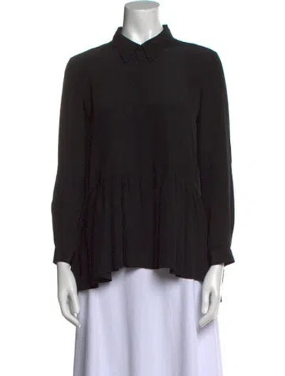 Pre-owned Tibi Three-quarter Sleeve Blouse In Black