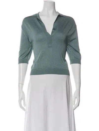 Pre-owned Tibi Three-quarter Sleeve Polo In Multi