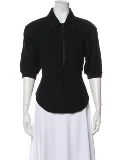 Pre-owned Tibi Three-quarter Sleeve Top In Black
