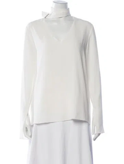 Pre-owned Tibi Tie Neck Long Sleeve Blouse W/ Tags In White
