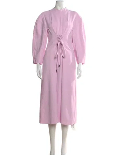 Pre-owned Tibi Tie Neck Midi Length Dress In Purple