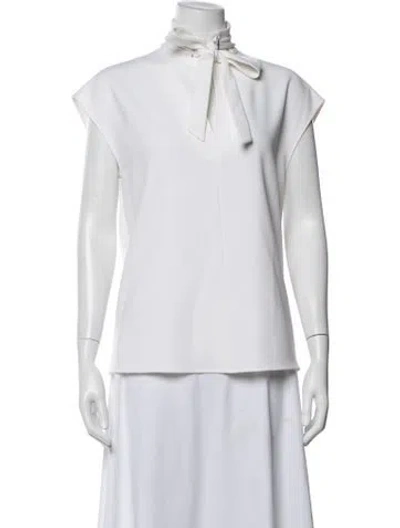 Pre-owned Tibi Tie Neck Short Sleeve Top W/ Tags In White