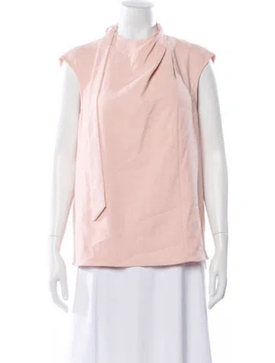 Pre-owned Tibi Tie Neck Sleeveless Blouse In Pink