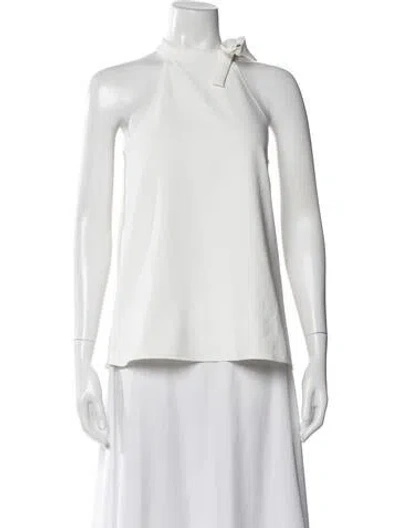 Pre-owned Tibi Tie Neck Sleeveless Top In White