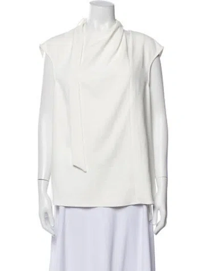 Pre-owned Tibi Tie Neck Sleeveless Top In White