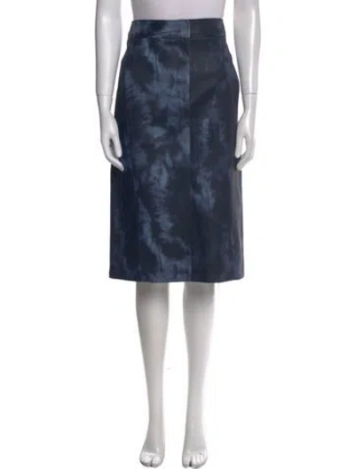 Pre-owned Tibi Tie-dye Print Knee-length Skirt In Blue