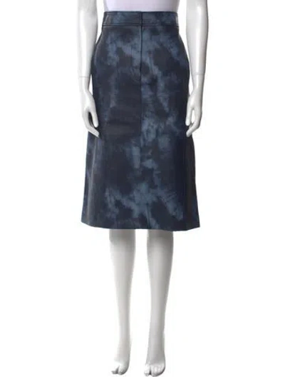 Pre-owned Tibi Tie-dye Print Knee-length Skirt In Blue