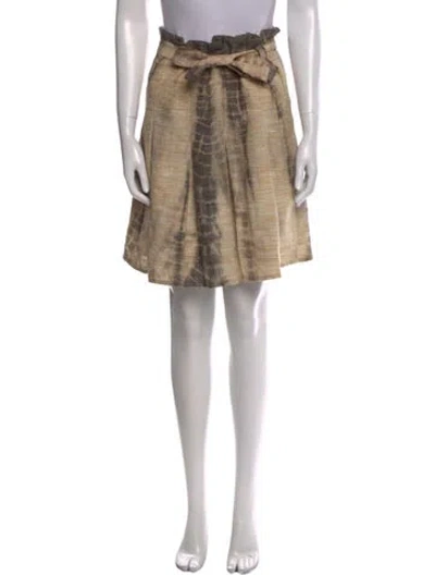 Pre-owned Tibi Tie-dye Print Knee-length Skirt In Gold