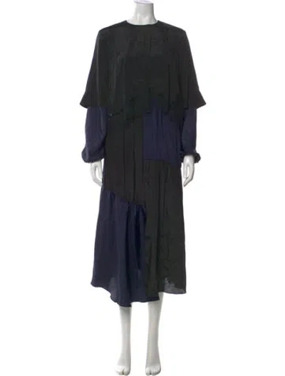Pre-owned Tibi Tie-dye Print Long Dress In Blue