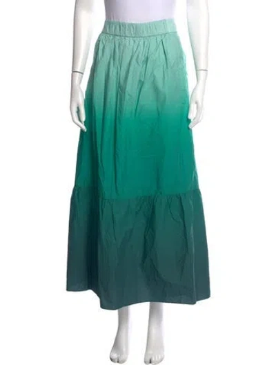 Pre-owned Tibi Tie-dye Print Long Skirt In Green