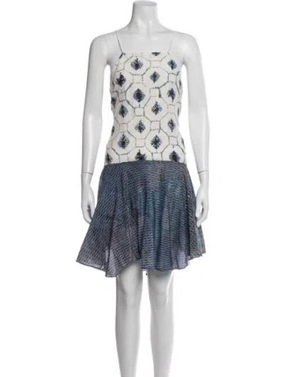 Pre-owned Tibi Tie-dye Print Mini Dress In White
