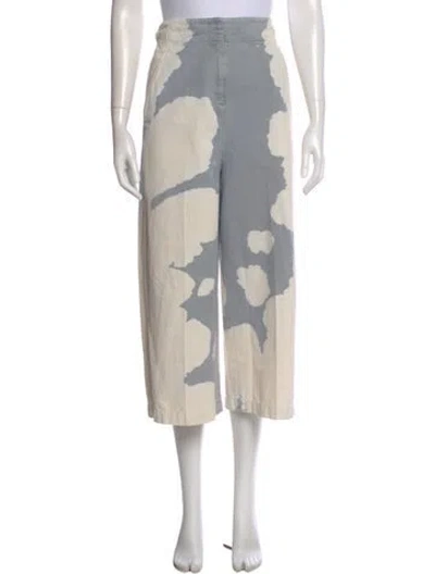 Pre-owned Tibi Tie-dye Print Wide Leg Pants In Gray