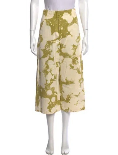 Pre-owned Tibi Tie-dye Print Wide Leg Pants In Yellow