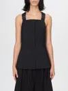 Tibi Recycled Tropical Wool Overall Top In Black In Black