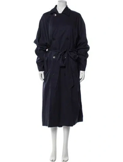 Pre-owned Tibi Trench Coat In Blue