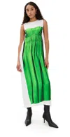 Tibi Trompe Loeil Dress Green Multi In Green