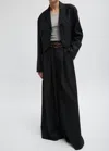 Tibi Tropical Wool Cropped Bomber Blazer In Black In Black