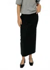 Tibi Bio Twill Triple Pleat Midi Skirt In Dark Navy In Black
