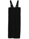 Tibi Tropical Wool Convertible Overall Skirt Black In Black