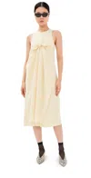 Tibi Tropical Wool Tie Front Dress Ivory In Ivory