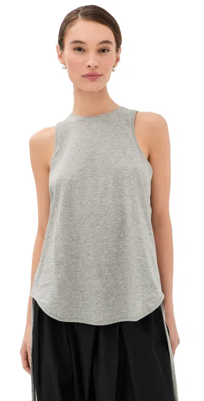 Tibi T-shirting Shirred Back Tank Heather Grey In Gray