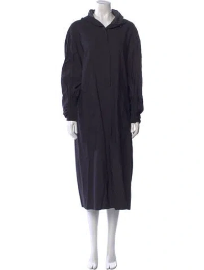 Pre-owned Tibi Turtleneck Long Dress In Blue