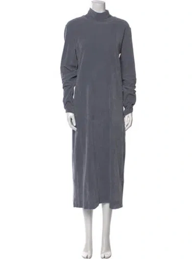 Pre-owned Tibi Turtleneck Long Dress In Blue