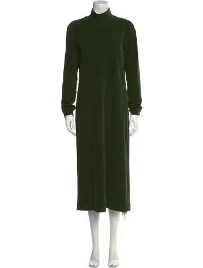 Pre-owned Tibi Turtleneck Long Dress In Green