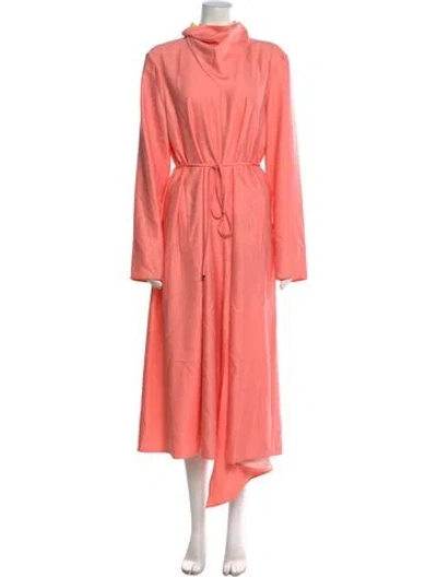 Pre-owned Tibi Turtleneck Long Dress In Pink