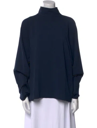Pre-owned Tibi Turtleneck Long Sleeve Sweatshirt In Blue