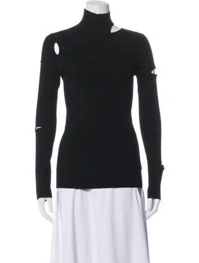 Pre-owned Tibi Turtleneck Long Sleeve Top In Black
