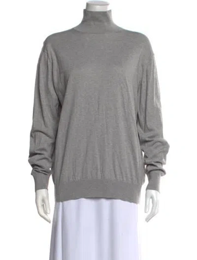 Pre-owned Tibi Turtleneck Long Sleeve Top In Gray