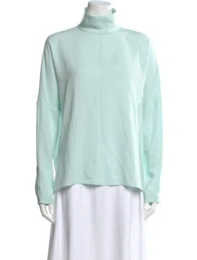 Pre-owned Tibi Turtleneck Long Sleeve Top In Green