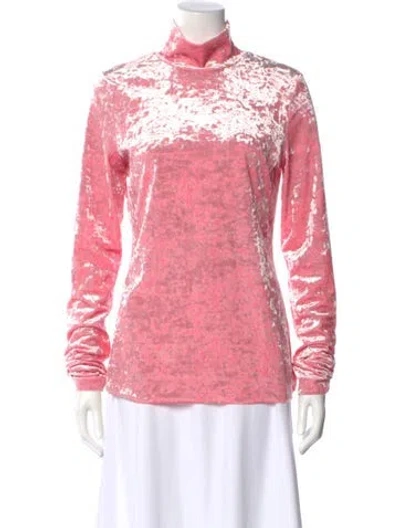 Pre-owned Tibi Turtleneck Long Sleeve Top In Pink