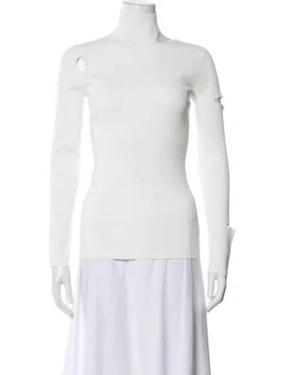 Pre-owned Tibi Turtleneck Long Sleeve Top W/ Tags In White