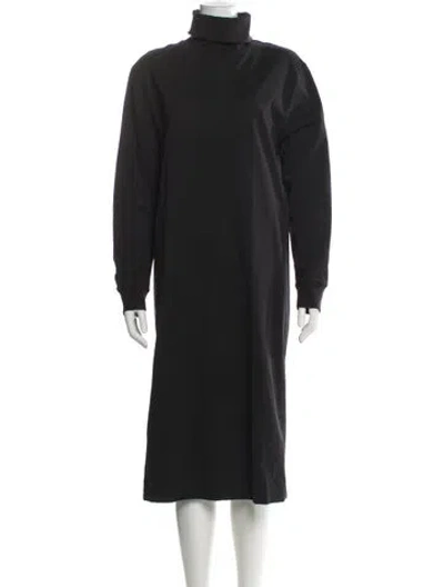 Pre-owned Tibi Turtleneck Midi Length Dress In Black