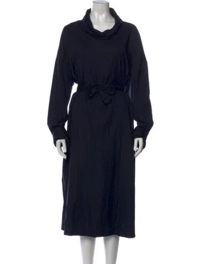 Pre-owned Tibi Turtleneck Midi Length Dress In Blue