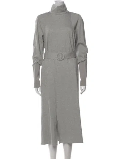 Pre-owned Tibi Turtleneck Midi Length Dress In Gray