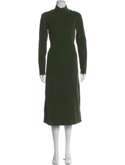 Pre-owned Tibi Turtleneck Midi Length Dress In Green