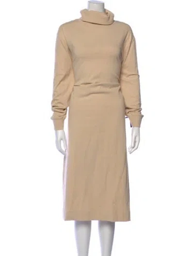 Pre-owned Tibi Turtleneck Midi Length Dress In Neutral