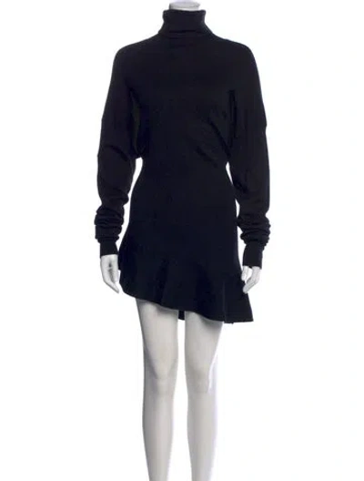 Pre-owned Tibi Turtleneck Mini Dress In Black