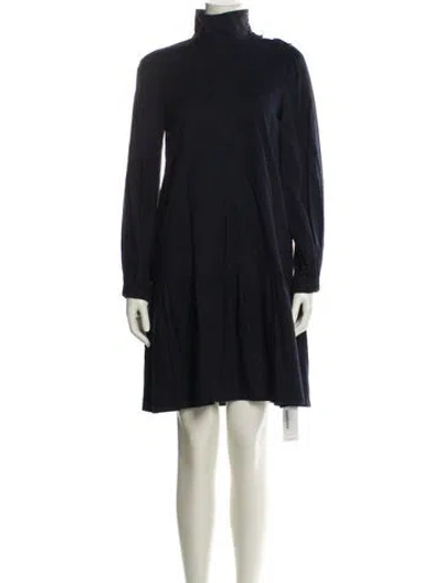 Pre-owned Tibi Turtleneck Mini Dress In Blue