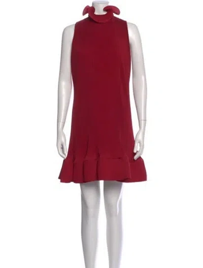Pre-owned Tibi Turtleneck Mini Dress In Red
